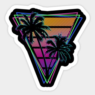 Synthwave Triangle Design - Updated for 2021 Sticker